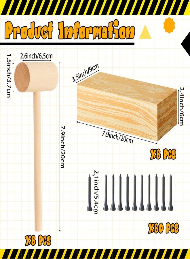 Realspring 8 Set Wooden Hammer Toys Kids Hammer Pounding Toy 8+ Year Old Carpentry Workbench Toys for Construction Birthday Party Supplies Montessori Education Boys and Girls Gift - Image 2